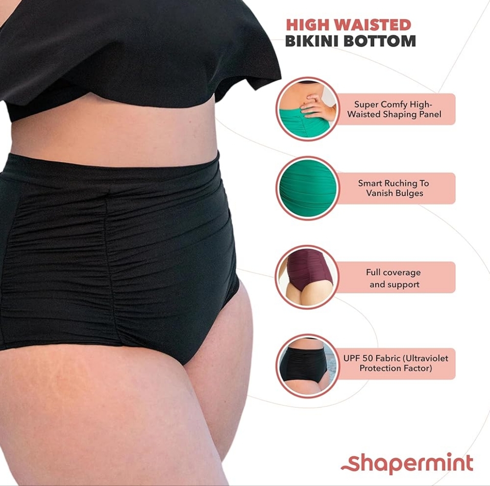 High-Waisted Black Swim Bottom - Picture 2 of 3